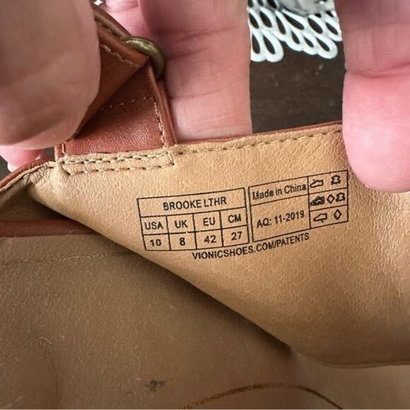 Vionic Brooke Wedge Sandal Vionic Brown Wedge Sandals Size 10 EUC - Picture 7 of 8